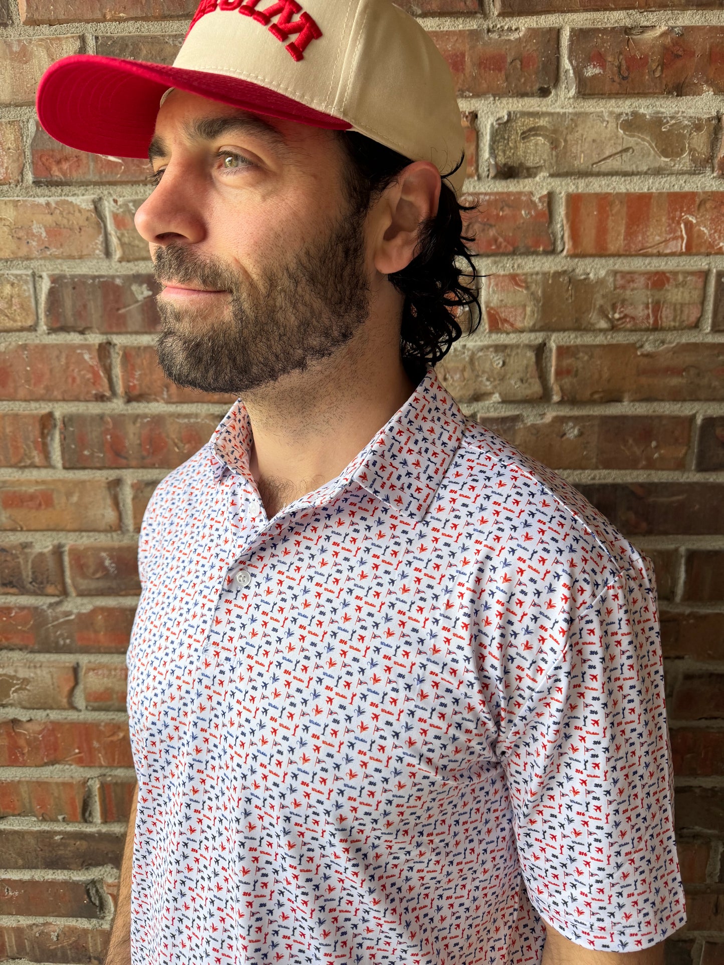 Wichita Pattern Men's Short Sleeve Performance Polo