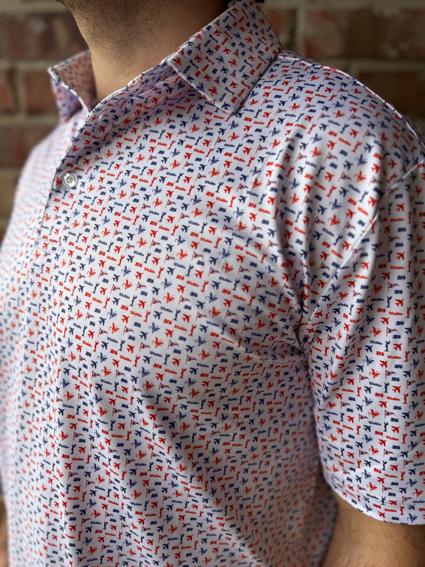 Wichita Pattern Men's Short Sleeve Performance Polo