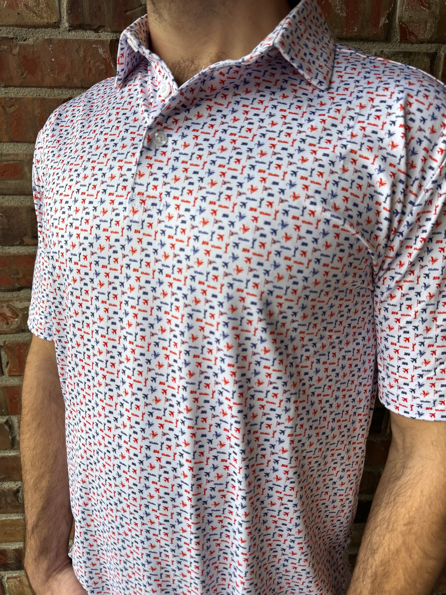 Wichita Pattern Men's Short Sleeve Performance Polo