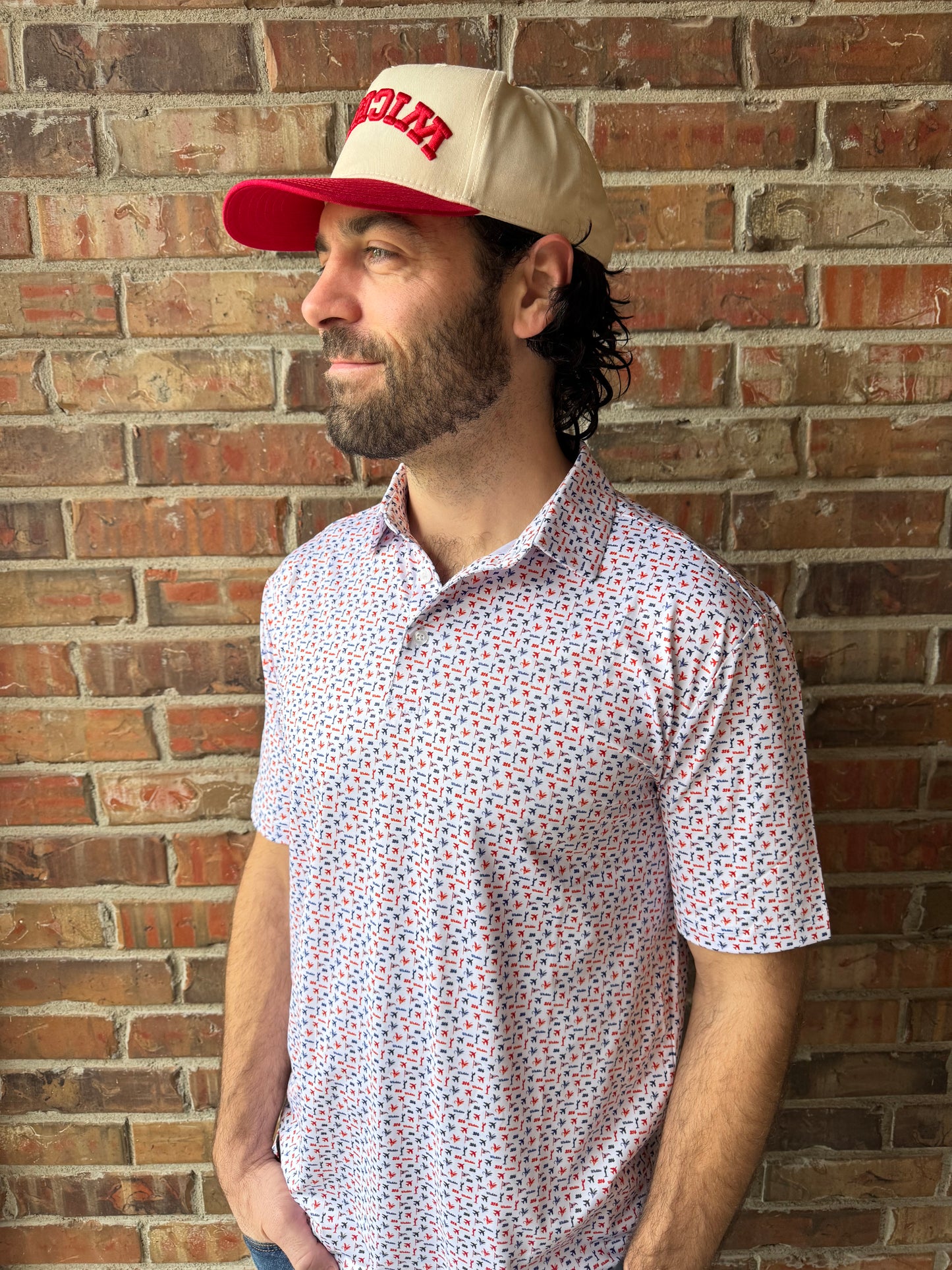 Wichita Pattern Men's Short Sleeve Performance Polo